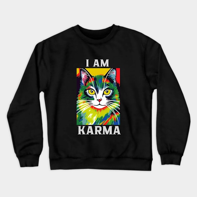 Karma Is A Cat Crewneck Sweatshirt by Dippity Dow Five